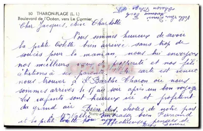 Tharon-Plage (L.I.) — Boulevard de l'Océan, perto de Le Cormier — Gaby — Verso