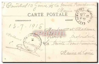 Nantes — Monument dos Mortos pela Pátria — Coleção F. Chapeau — Verso
