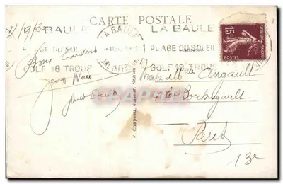 La Baule-sur-Mer (Loire-Inf.) — Le Remblai et la Plage — éditeur Chapeau — Verso