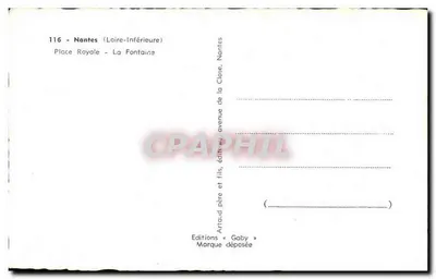 Place Royale - Nantes (Loire-Inférieure) — Fuente de la Close — Ediciones Gaby — Reverso
