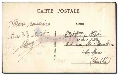 Le Pouliguen (Loire-Inf.) — Corte nos Rochos — F. Chapeau, editor Nantes, n°66 — Verso