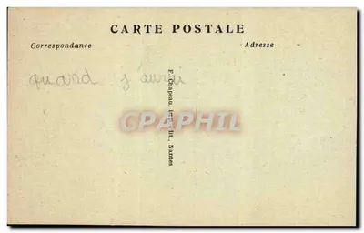 NANTES — Invoer van het Kasteel — F. Chapeau, druk Nantes — Achterkant