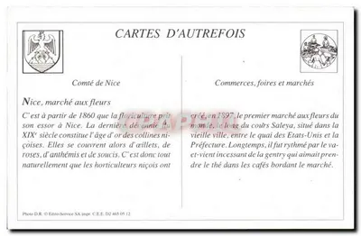 REPRODUÇÃO Nice O mercado de flores Cours Saleya — Verso