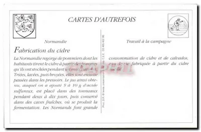 REPRODUÇÃO Normandie Fabrication du cidre — Verso
