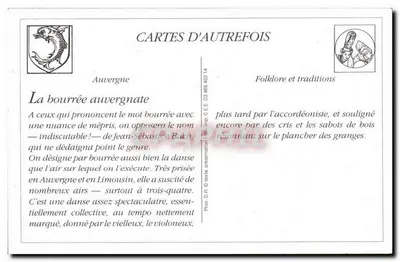 REPRODUKCJA Bourree d'Auvergne Tańczenie Folkloru — Rewers