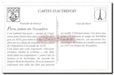 REPRODUCTION París Le Trocadero — Reverso
