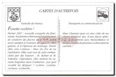 REPRODUÇÃO paris Mulheres cocheiras — Verso
