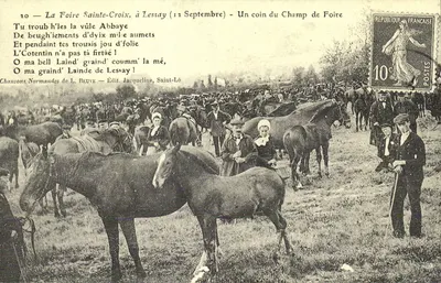 REPRODUÇÃO A feira Santa Cruz em Lessay Um canto do campo de feira Cavalo Cavalo