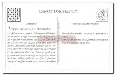 REPRODUKCJA Tissage de tamis et de crible dans une famille de Bannalec — Rewers