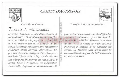 REPRODUZIONE Parigi Le travaxu del metropolitain nel grans braccio della Senna Metro Chatelet — Verso