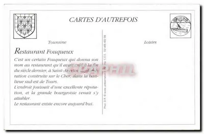 REPRODUÇÃO Restaurante Fouqueux em Saint Avertin — Verso