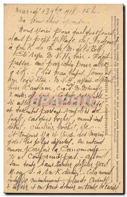 Corrispondenza militare — Carta ufficiale della Repubblica — datata 13 giugno 1918 — Verso
