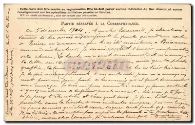 Correspondance des Armées de la République — Carte en franchise — Éditeur : Impr. Nat. — N° de série : Mod. A — Verso