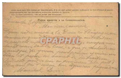 Correspondência militar — Carta em franquia das forças da República — Modelo A' para tropas em operações — Verso