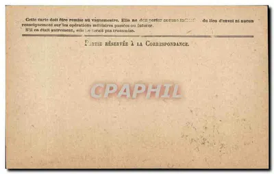 Korespondencja Armii Republiki — Kartka w zwolnieniu — Wydawca: nie widoczny — Rewers