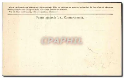 Korespondencja Armii Republiki — Karta w zwolnieniu — wydawca Stern, Bruksela — Rewers