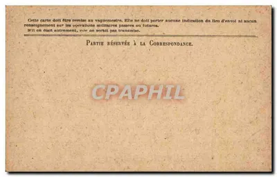 Korespondencja Armii Republiki — Karta w zwolnieniu — Model A' — Rewers