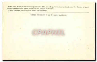 Korespondencja Armii Republiki — Karta w zwolnieniu — Stern Gravure — Rewers