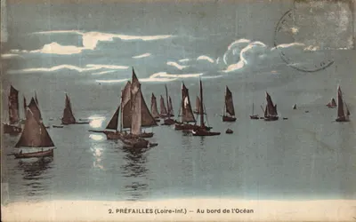 Préfailles (Loire-Inf.) — À beira do Oceano — Imprimerie Jéhly-Joupin, Mortagne