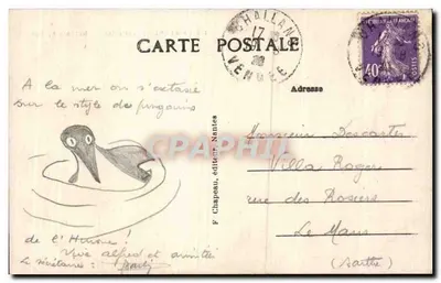 La Bernerie (Loire-Inf.) — Rochers du Rol — F. Chapeau, editor, Nantes — Verso