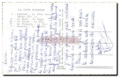 Côte d'Amour — Herinnering aan de Côte d'Amour — Edities Lavelle & Cie — Achterkant