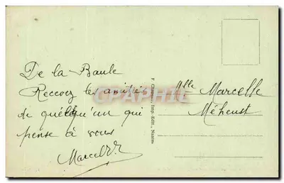 La Baule (Loire-Inf.) — Zrujnowane pozostałości starej świątyni Escoublac, zakopane w piaskach na końcu XVIII wieku — F. Chapeau, Imp. Edlt, Nantes — Rewers