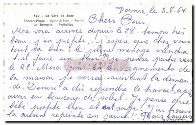 La Côte de Jade — widok plaży, portu i skał — wydawca F. Chapeau, n° 529 — Rewers