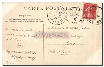 NANTES — Jardim das Plantas — O Jato d'Água — C. L. C. — Verso