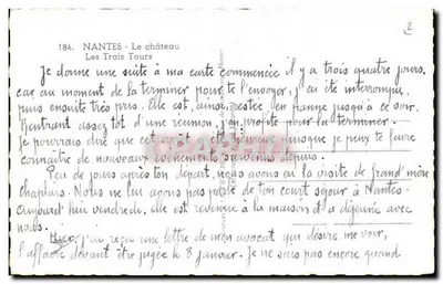 As Três Torres — Nantes — editor LA CIGOGNE, n° 184 — Verso