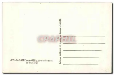La Baule-sur-Mer — O Remblai — Edição Nozaïs, Nantes — Verso