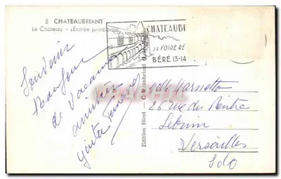 Châteaubriant — Il Castello - L'Ingresso Principale — Edizione Bicot — Verso