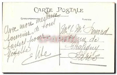 Guérande (Loire Inf.) — Colegiata de San Aubin — Portal y Catedra Exterior — Colección F. Chapeau, Vanves - 2º milenio — Reverso