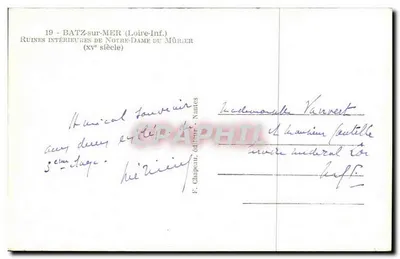 Ruínas internas da Igreja de Nossa Senhora do Mûrier — Batz-sur-Mer (Loire-Inf.) — editor F. Chaipel, Nantes — Verso