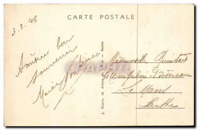 Préfailles — Los roquedos de la Plage Maris-Stella — J. Nozais, Nantes — Reverso