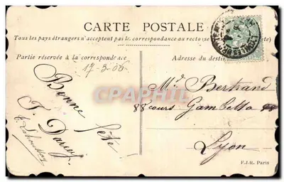 Flores rosas — Parabéns — F. Labouhey — Verso