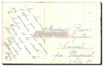 Arranjo de flores violetas — Boas-vindas do ano novo — editor não identificado, n° de série 768 — Verso