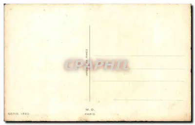 Buquê de tulipas e rosas — Boa Festa — M.D. Paris, série 1950 — Verso