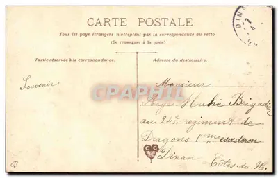 Bouquet de fleurs — 1er Avril — E. GUNOT — Rewers
