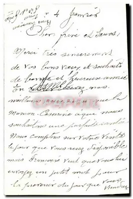 Flores de Heath — Boa Ano — Carta postal de vœux — Verso