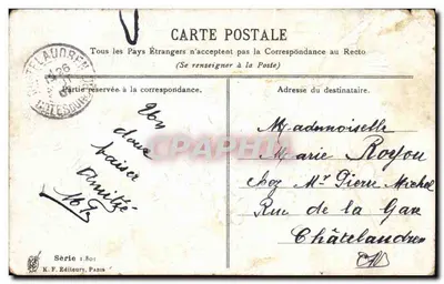 Flores e pombas — oferecidas pela Amizade — K.F. Editores, Paris, Série 1.801 — Verso