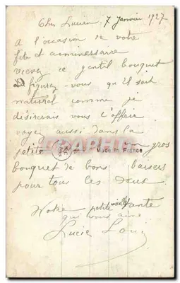Bouquet de fleurs — Bonne Fête — PC Paris 1537 — Verso