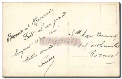 Kwiaty i figurka dziecka — Szczere życzenia — wydawca A.B. n° 3468 — Rewers