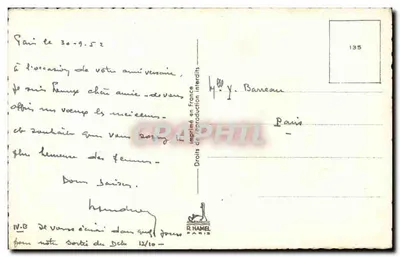 Arranjo de crisântemos — Aniversário — R. HAMEL, Paris, n°135 — Verso