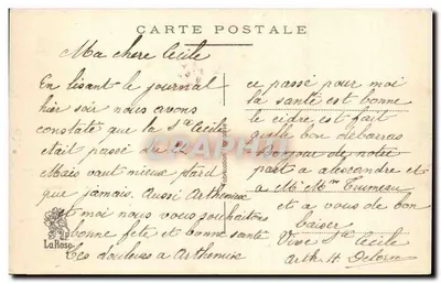 Fleurs et éperon — Bonne Fête — La Rose — Rewers