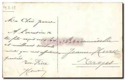 Święto — bukiet i dekoracyjny zegar z figurkami — J.K. 252 — Rewers