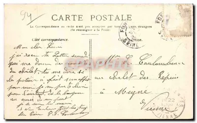 Fontenay-sous-Bois — Cachoeira do Lago dos Mínimos — editor A. Oury — Verso
