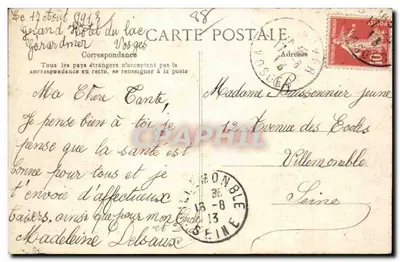 Gérardmer — Widok na jezioro — Ci. et Edit. A. Langeron, Bij. — Souv. Reprod. interdite — Rewers