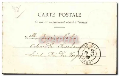 Castelo Sainte-Lucie — Rambervillers — Imp. Ad. Weick, Saint-Dié (Dép. 21) N° 2132 — Verso