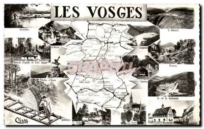 Les Vosges — Carte postale touristique avec carte et vues — CIM