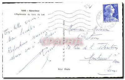 Gérardmer — Esplanada nad jeziorem — Réal Photo — Rewers